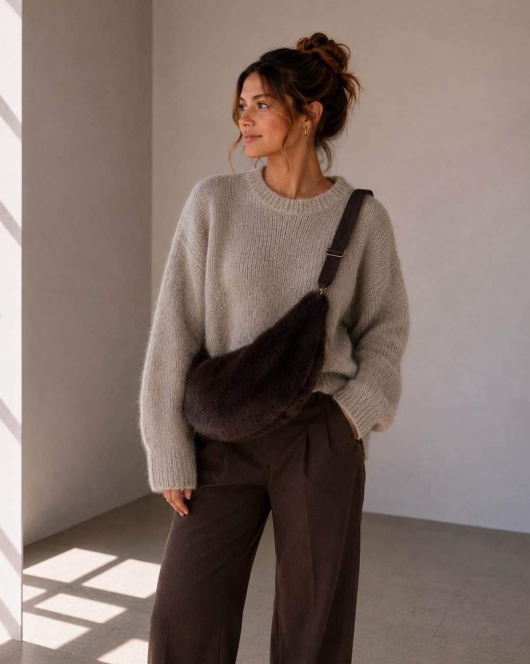 Flauschige Halbmondtasche | WAUW Fashion