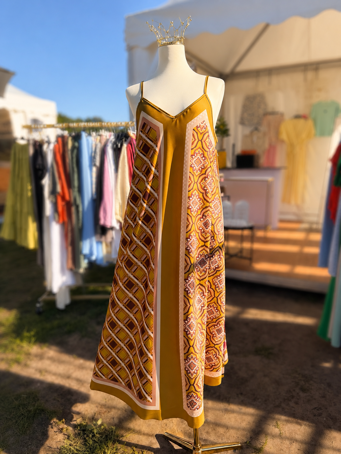 Italienisches Maxi-Kleid aus Viskose & Seide – Made in Italy