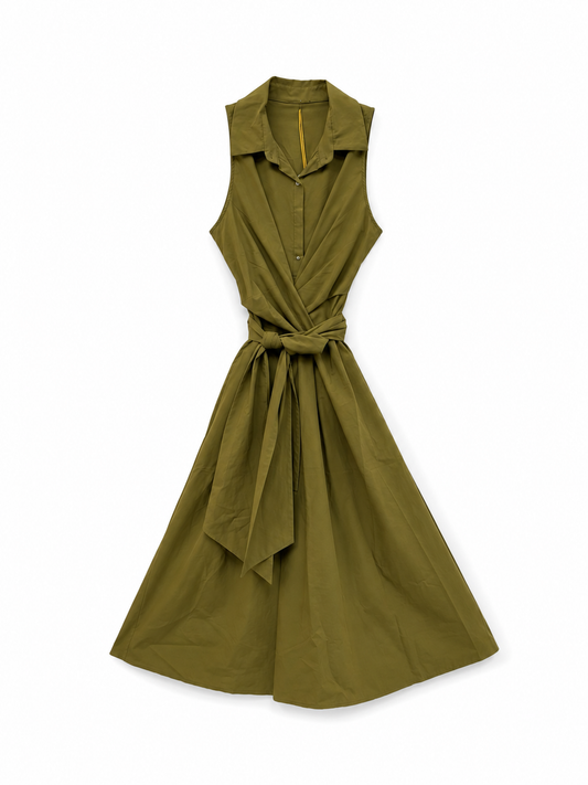 Midikleid mit Wickeloptik – Ärmelloses Sommerkleid