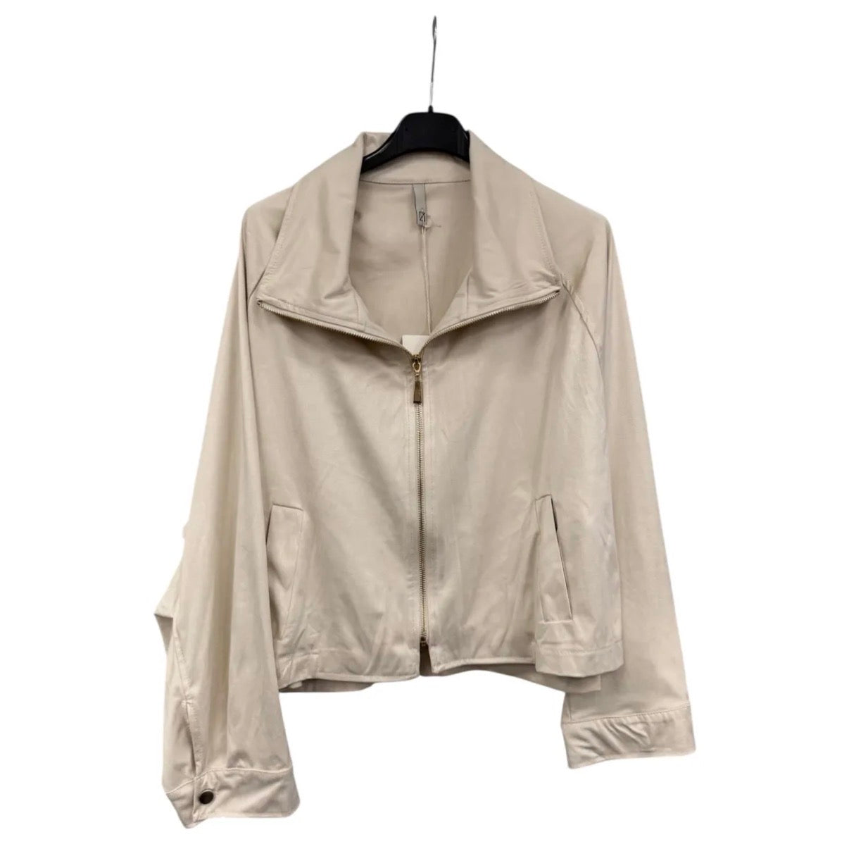 Stretch Suede Jacke – kurze Velours Jacke mit Reißverschluss in Trendfarben | Ecru, Light Blue, Light Yellow & Rosé