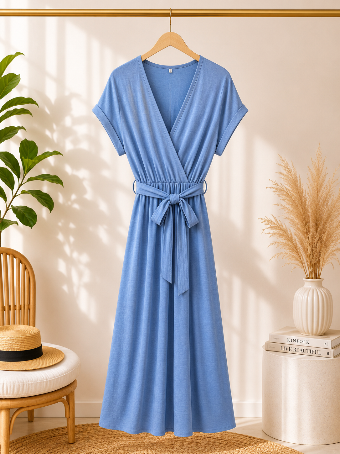 Wickelkleid mit Bindegürtel