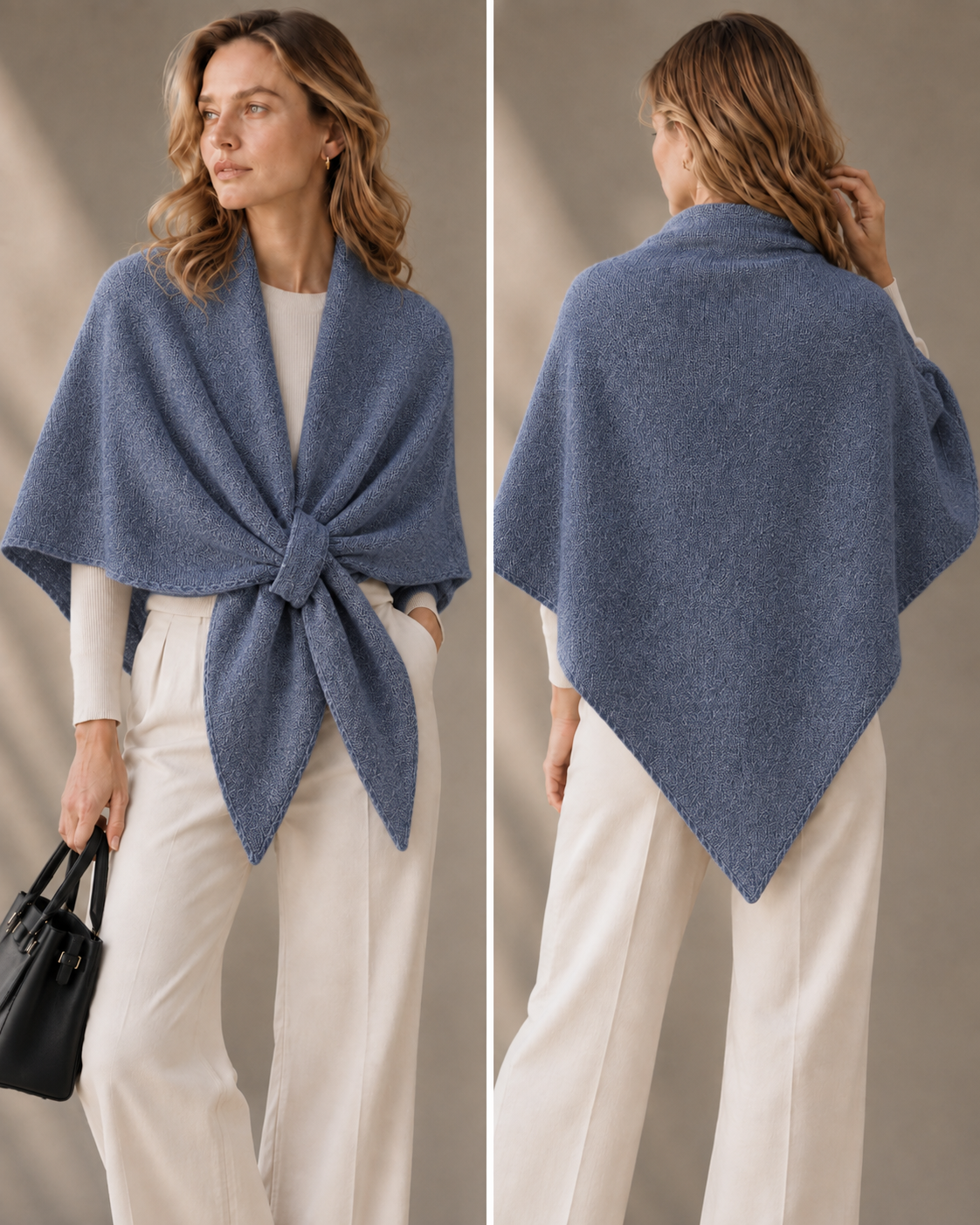 TR-7 dreieckiger Poncho-Schal mit Schlaufe 2-in-1
