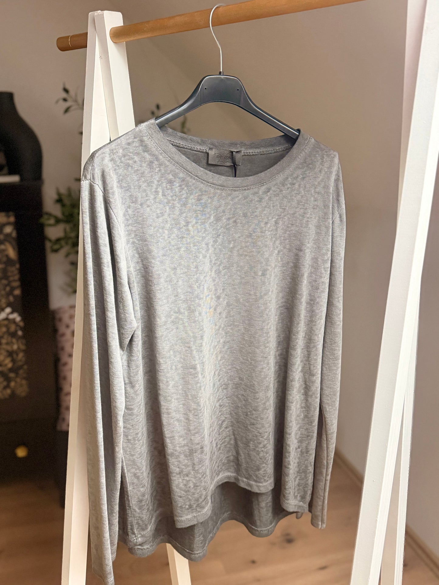 Leichtes Longsleeve aus Baumwollmix – Made in Italy | Gelb, Rosa & Grau