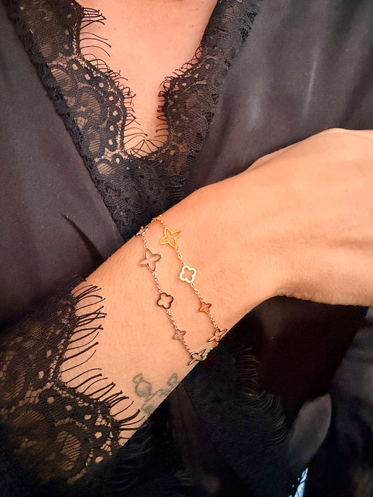 Fancy Clover Armband | 18K vergoldet