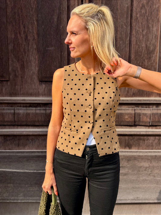 Damen Weste mit Polka Dots