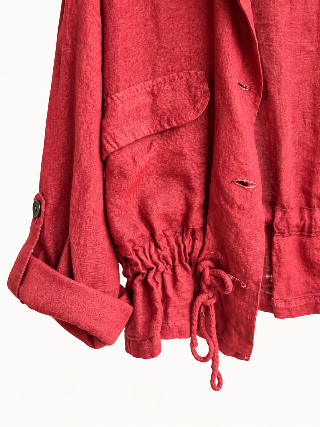 Linen Breeze Jacket - Terra Red