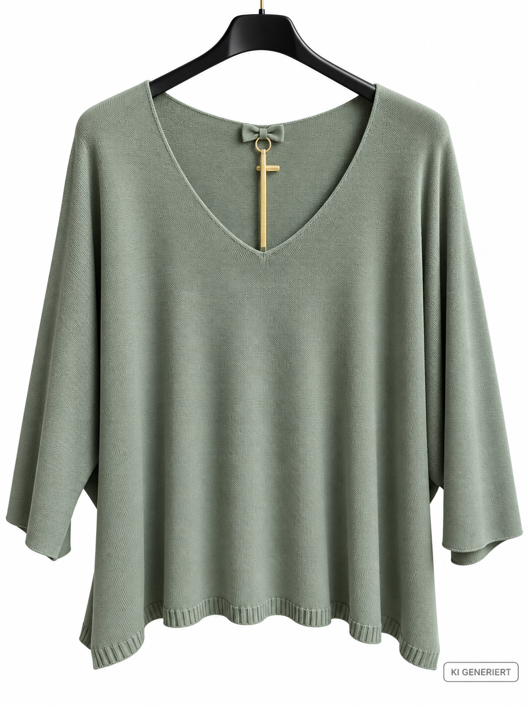 Leichter Oversize Feinstrickpullover mit rundem V-Ausschnitt