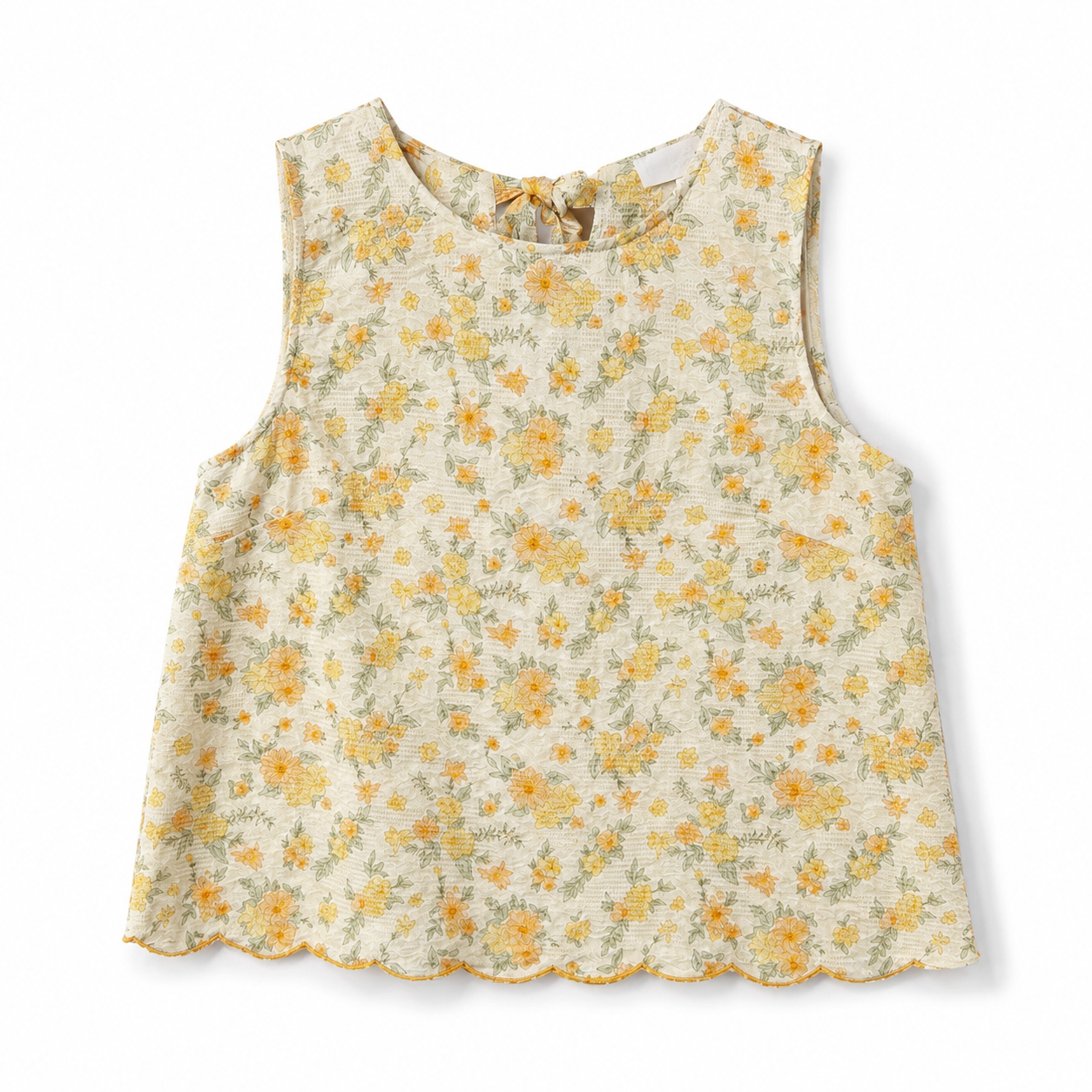 Florales Sommer-Top mit Schleifendetail