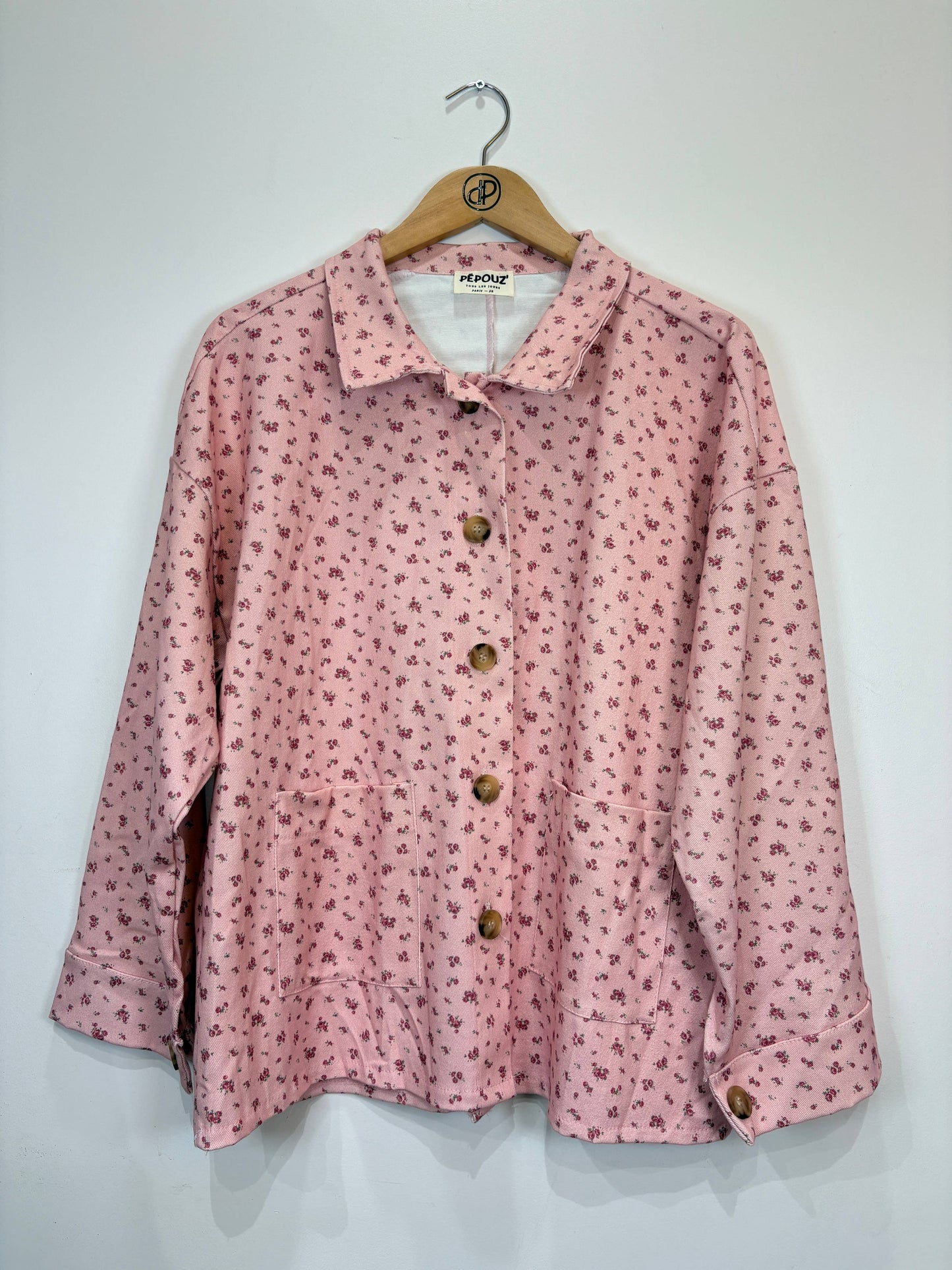 Große Größen Denimjacke mit Blumenprint PV2630GT