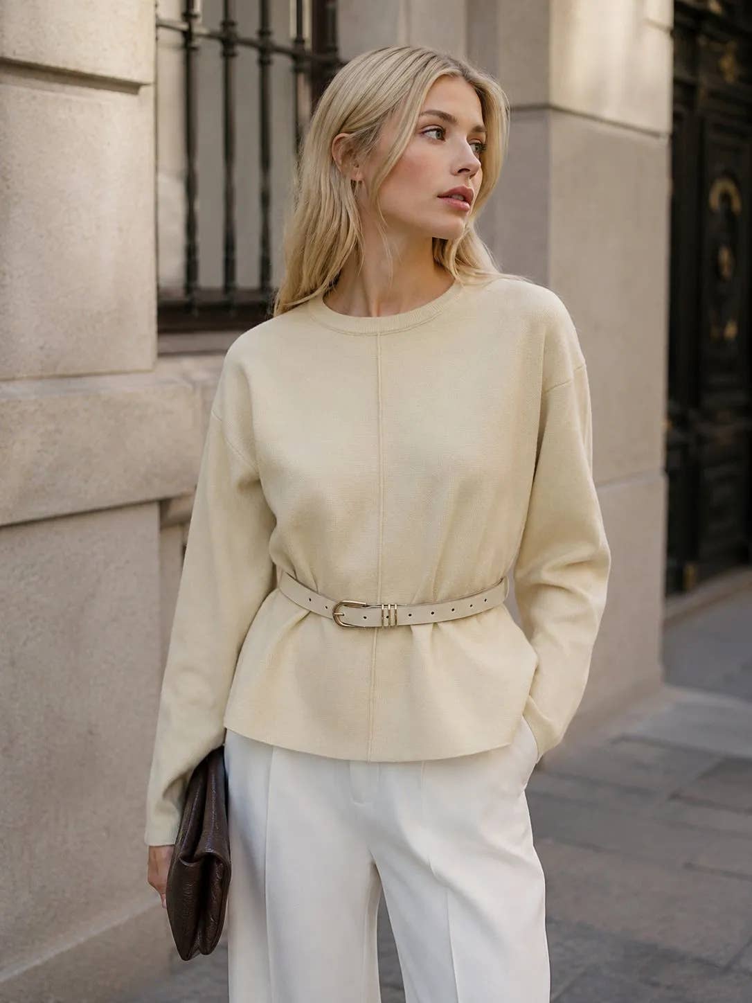 Gürtelpullover Chic [10638]
