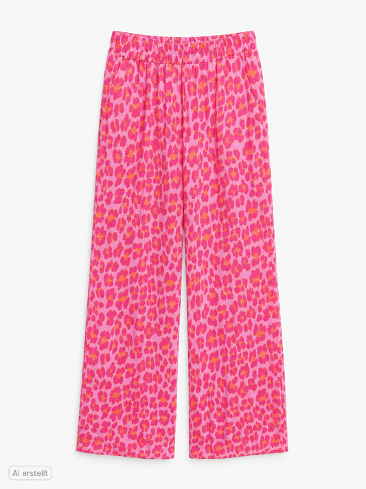 Pink Leo Wide Leg Pants