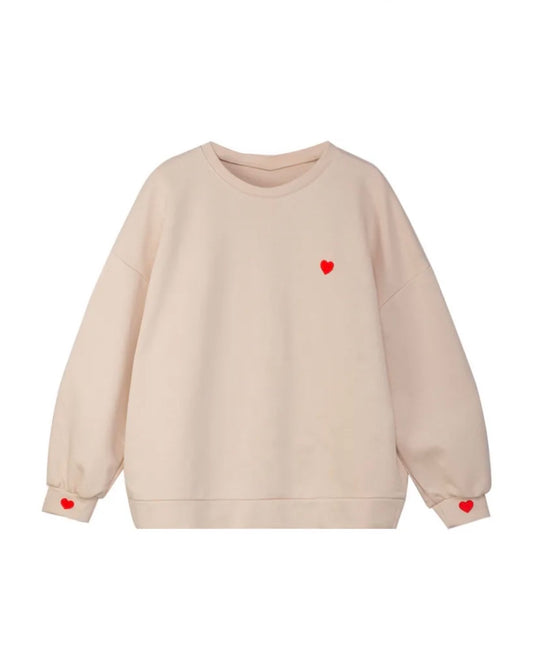 Herz Sweatshirt Damen – Oversized Pullover mit Herz Detail | Casual Crewneck