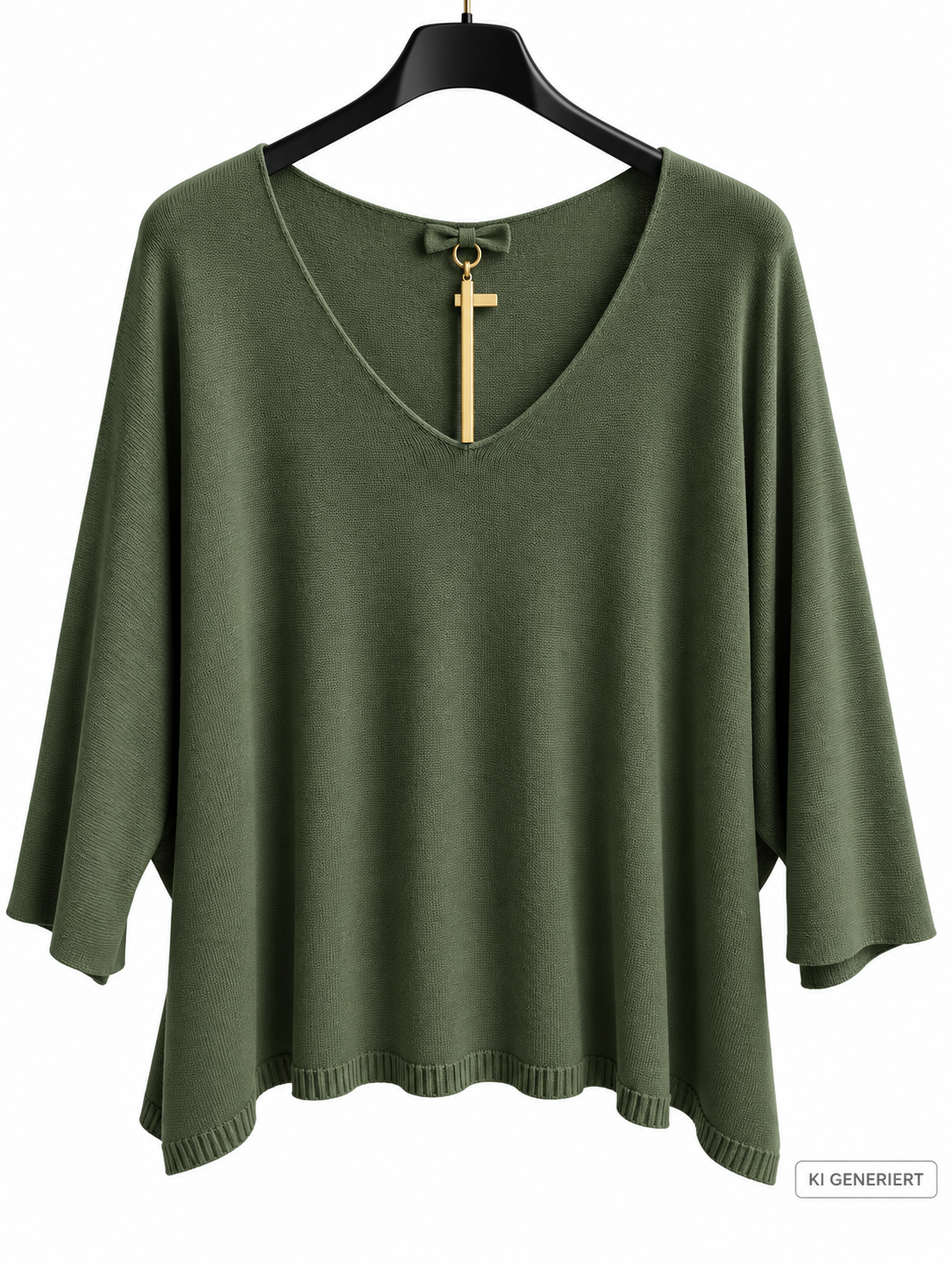 Leichter Oversize Feinstrickpullover mit rundem V-Ausschnitt