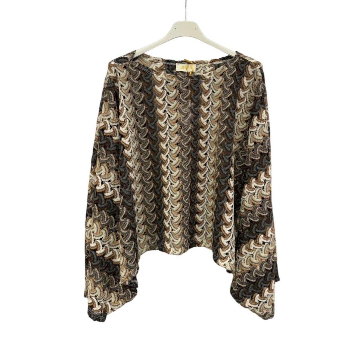 Boho Pattern Blouse – Fließende Damenbluse mit Multicolor Muster