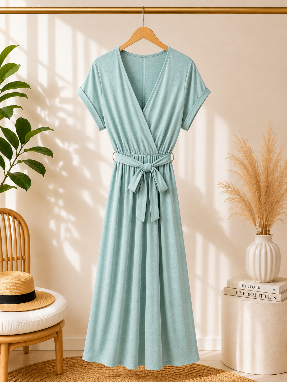 Wickelkleid mit Bindegürtel