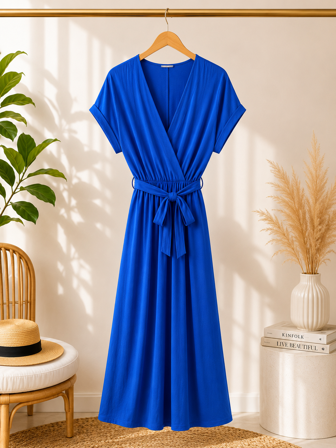 Wickelkleid mit Bindegürtel