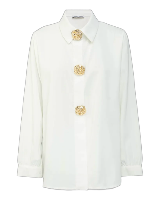 Elegante Bluse mit goldenen Zierknöpfen – zeitlose Eleganz für jeden Anlass