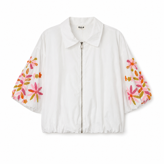 Jacke mit bestickten Ärmeln