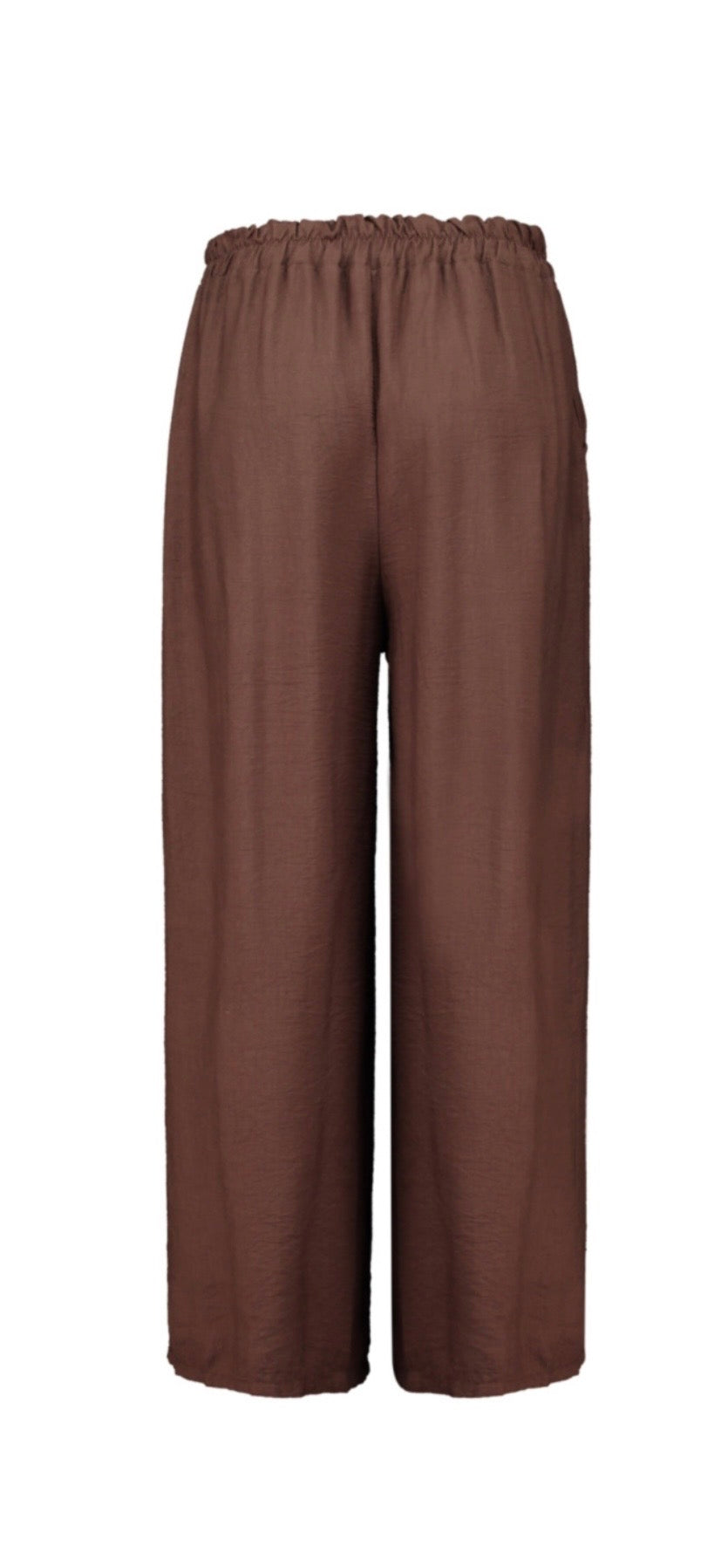 Weite Stoffhose mit elastischem Bund – Damen Hose in Espresso & Matcha