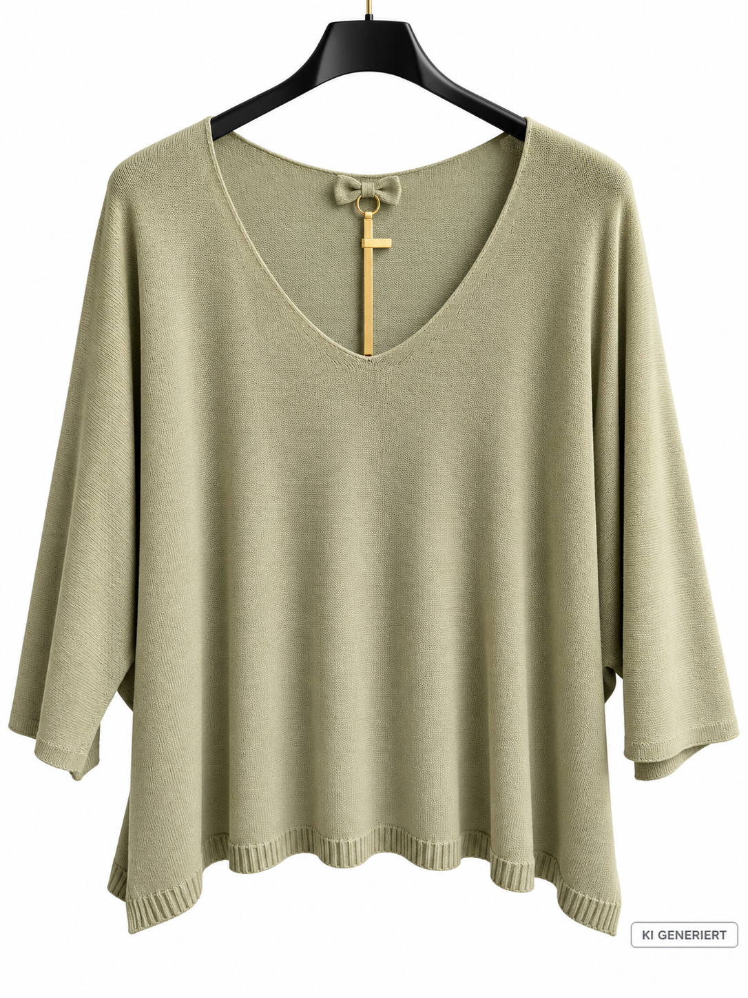 Leichter Oversize Feinstrickpullover mit rundem V-Ausschnitt