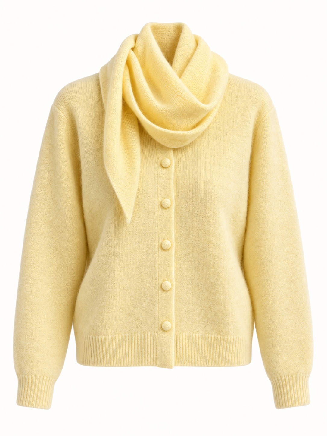 Cardigan mit Dreiecksschal – Damen Strickjacke One Size (S–L)
