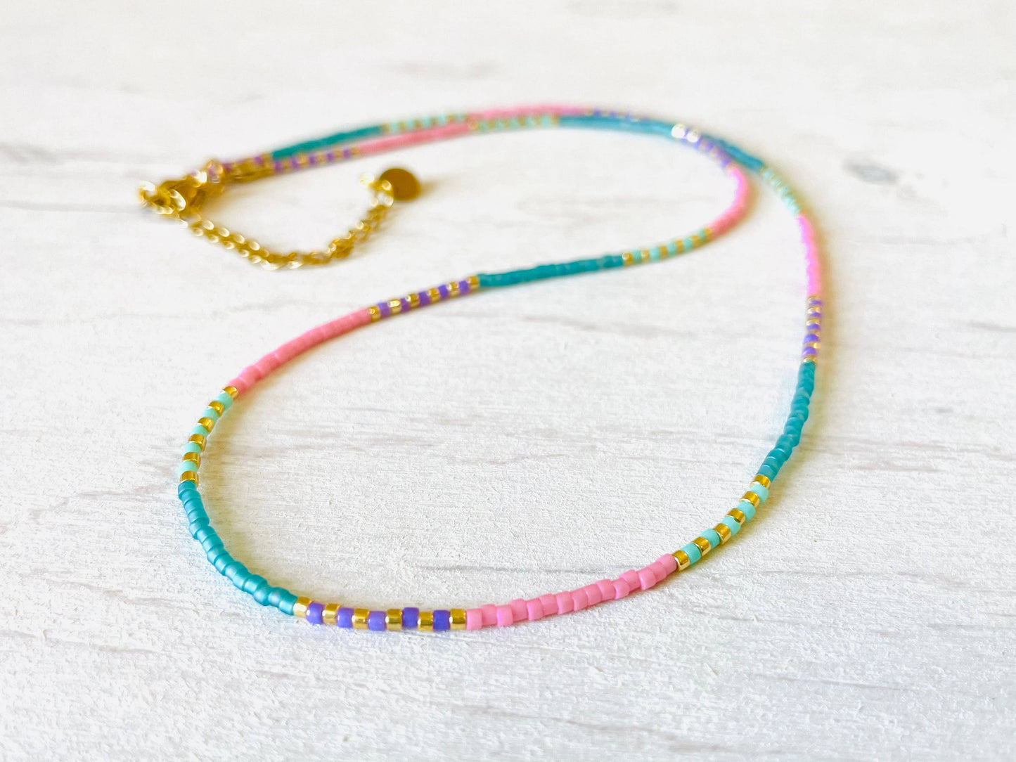 Perlenkette aus Edelstahl, Choker C043
