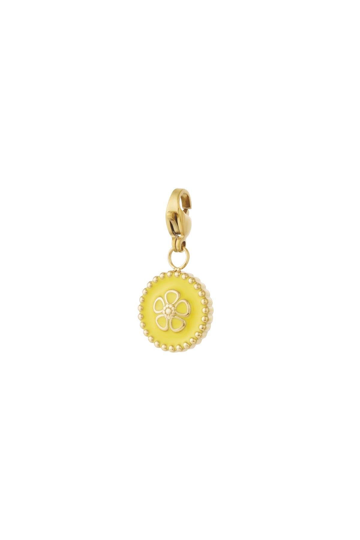 Edelstahl Schmuck Charme Blume - gelb