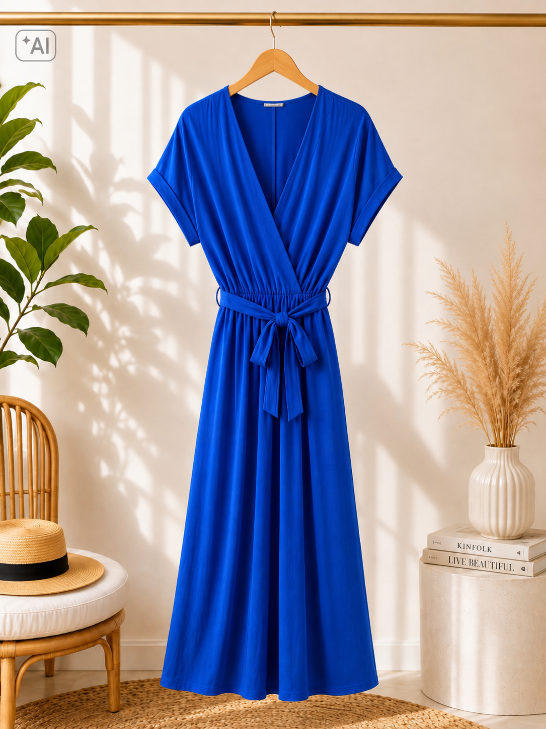 Wickelkleid mit Bindegürtel