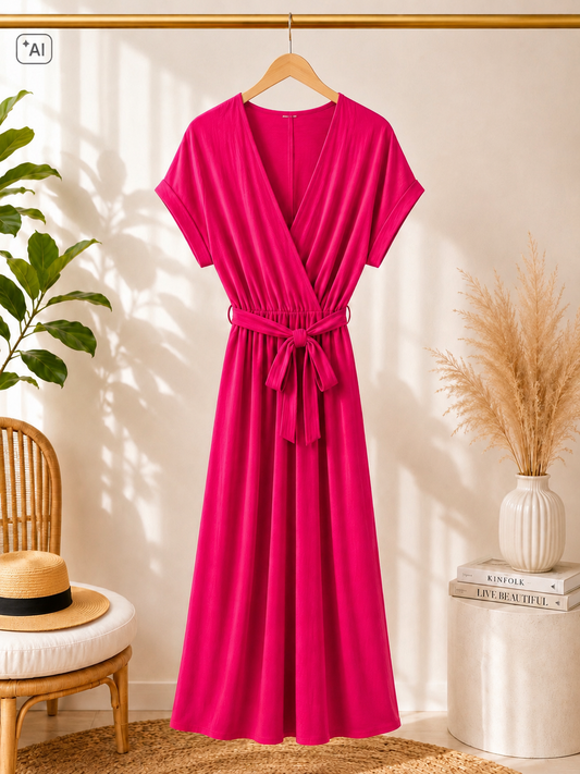 Wickelkleid mit Bindegürtel