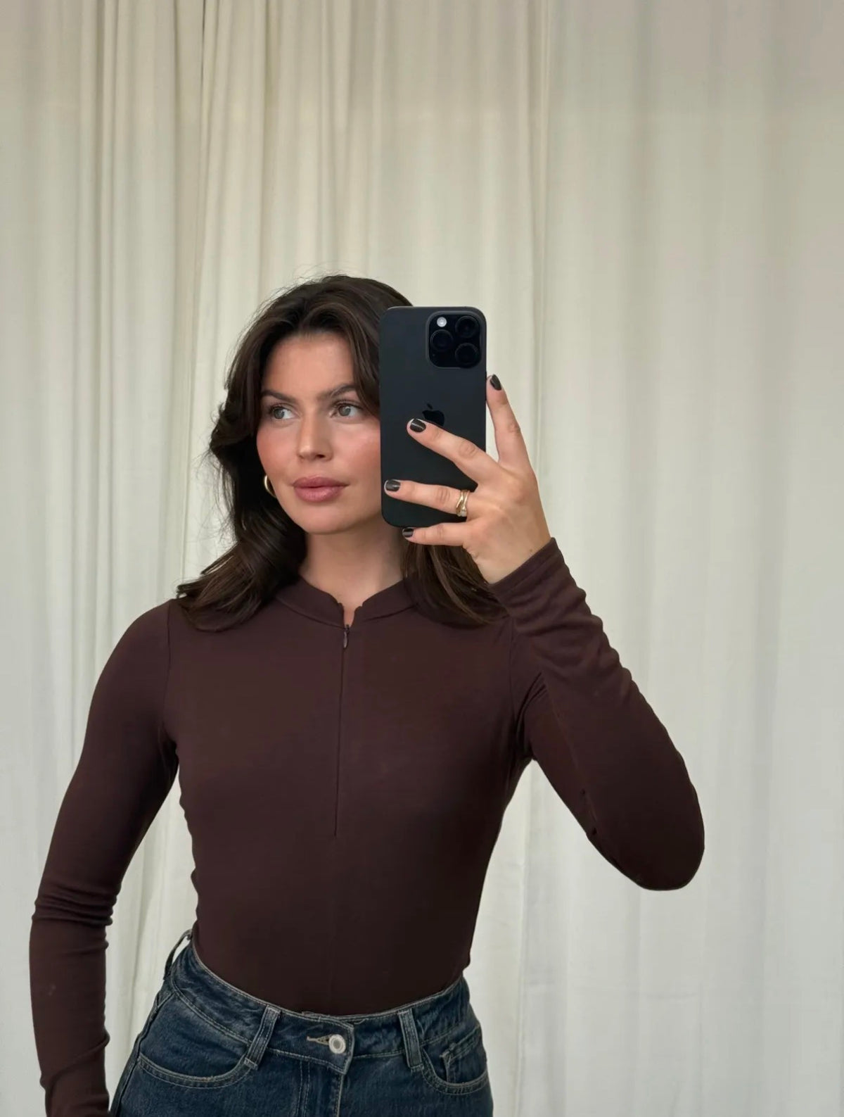 Eleganter Langarm Body mit Reißverschluss - 5 Farben