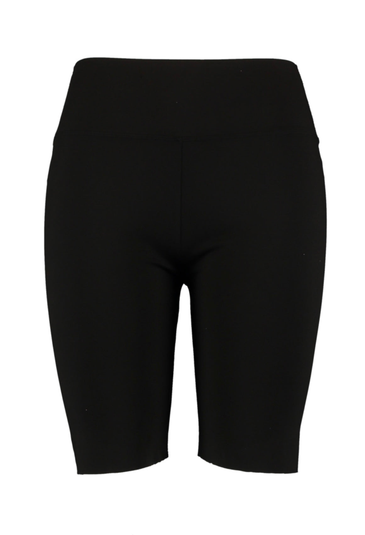 Große Größe High Waist Biker Shorts – Schwarz