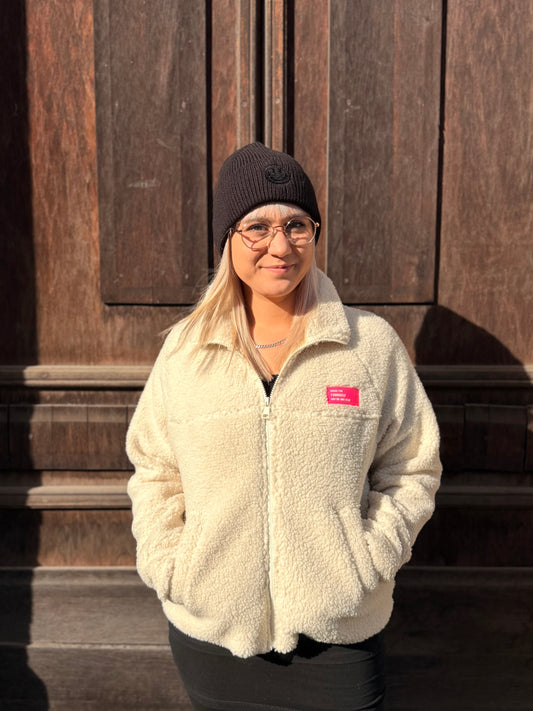 Cozy Fleece Zip Jacket – Cream