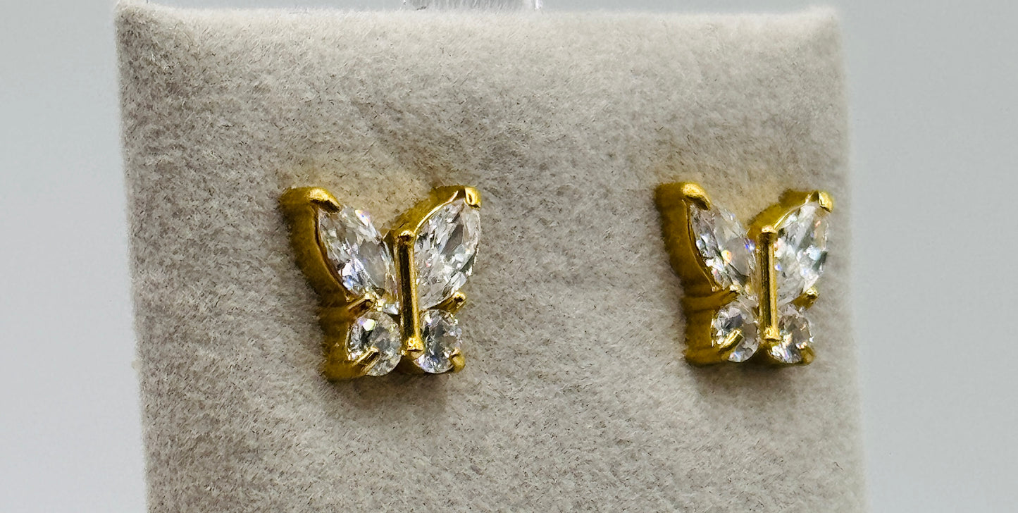 Shine Butterfly Ohrstecker | 18K vergoldet