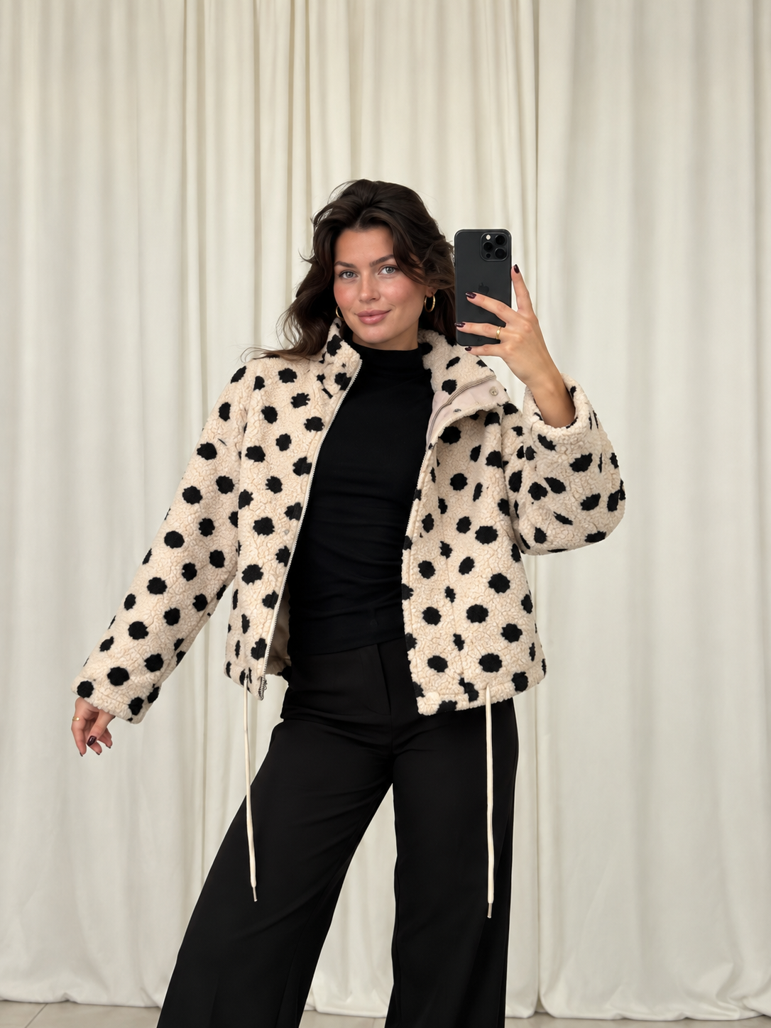 Polka Dot Teddy Jacket