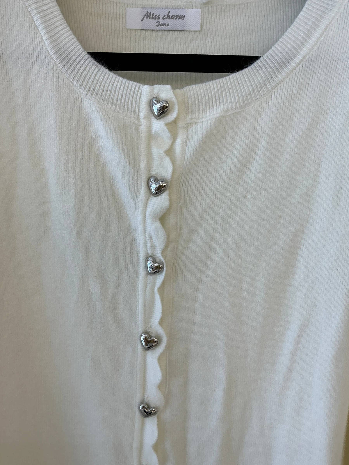 Cardigan mit herzförmigen Knöpfen [10593]