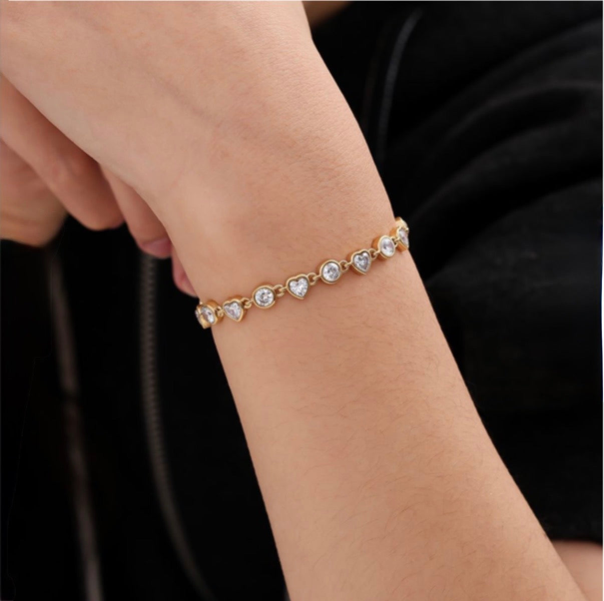 Edelstahl Armband mit Herzen