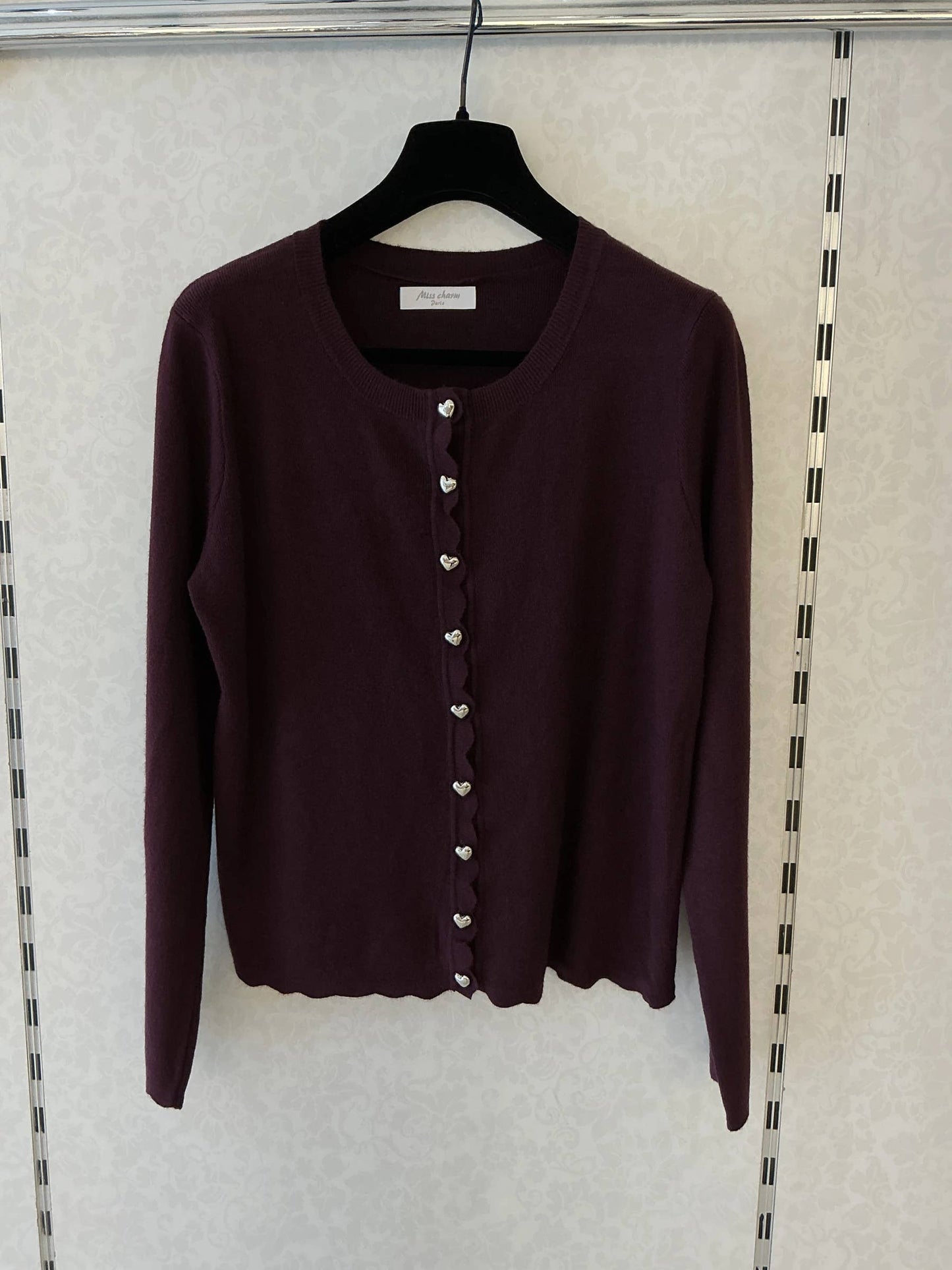Cardigan mit herzförmigen Knöpfen [10593]