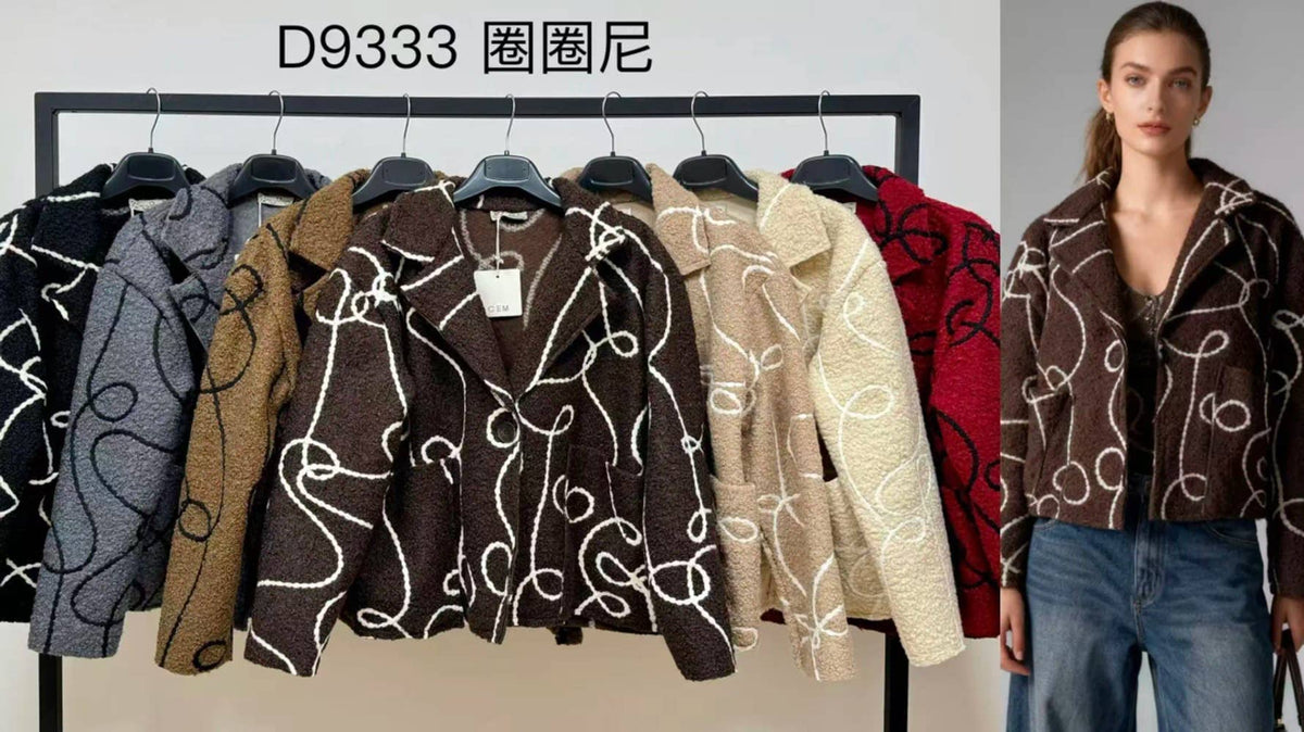 Teddyjacke mit grafischem Muster
