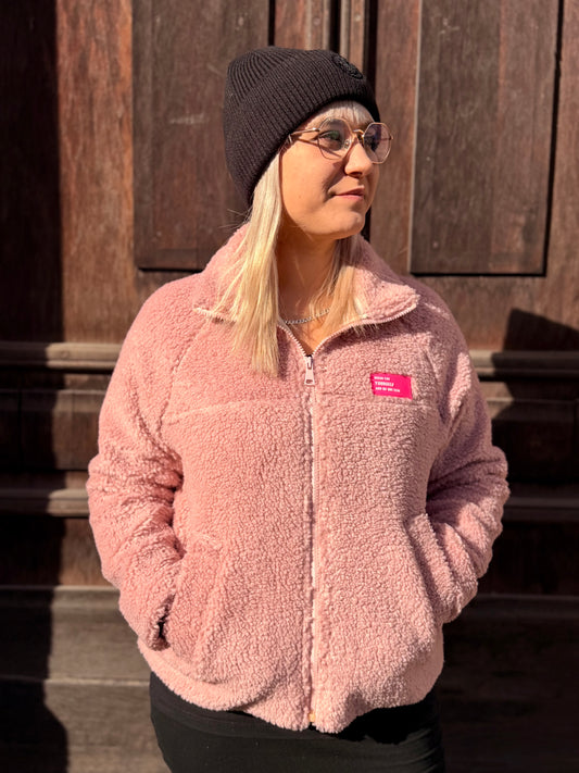 Cozy Fleece Zip Jacket – Pink