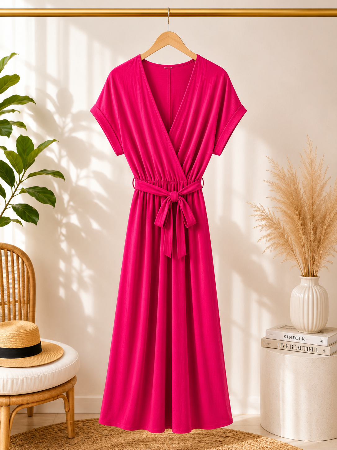Wickelkleid mit Bindegürtel