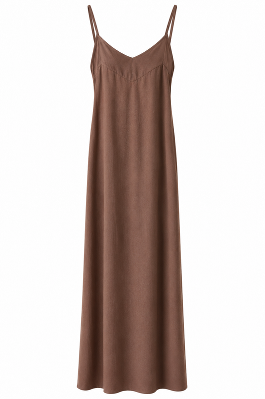 Maxikleid mit Spaghettiträgern & Seitenschlitz – 3 Farben