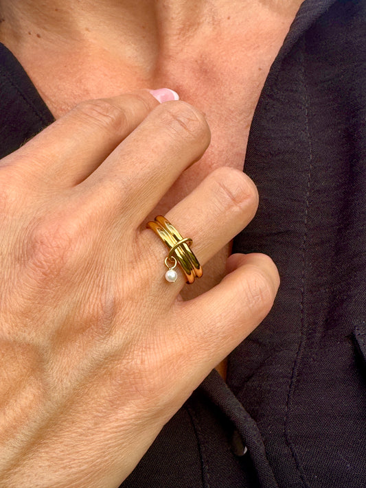 Pure Pearl Ring - 18K Vergoldet