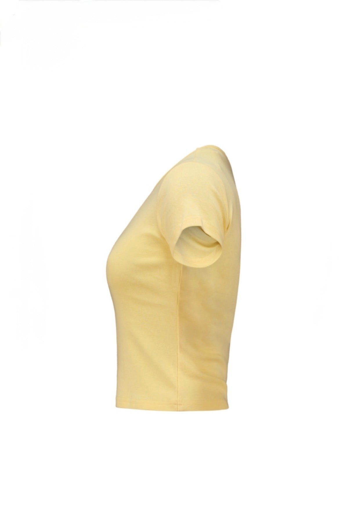 Hailys Cropped T-Shirt Damen – Butter Yellow mit Chili-Motiv