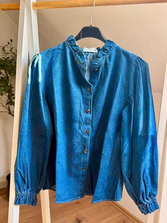 Bluse in Jeansoptik – Damenbluse mit lockerem Schnitt