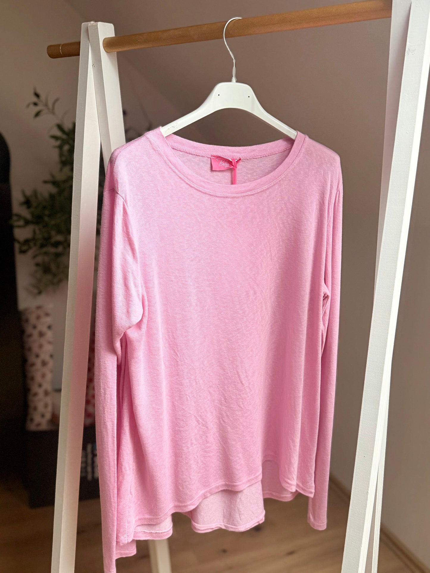 Leichtes Longsleeve aus Baumwollmix – Made in Italy | Gelb, Rosa & Grau