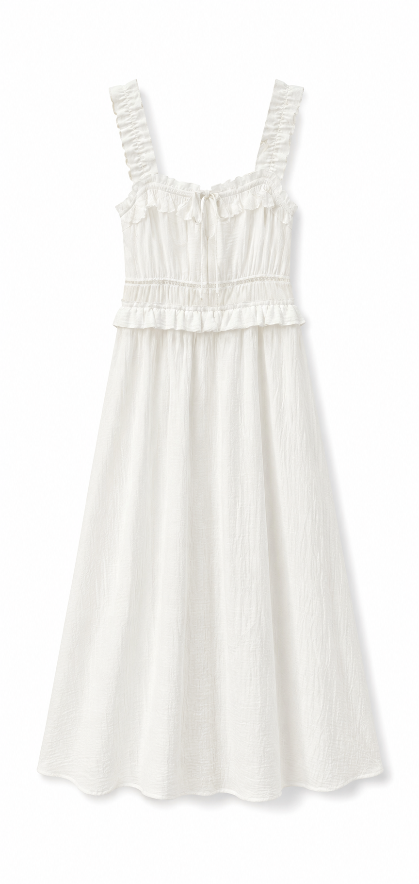 Pure Cotton Summer Dress – Weißes Maxikleid aus 100 % Baumwolle