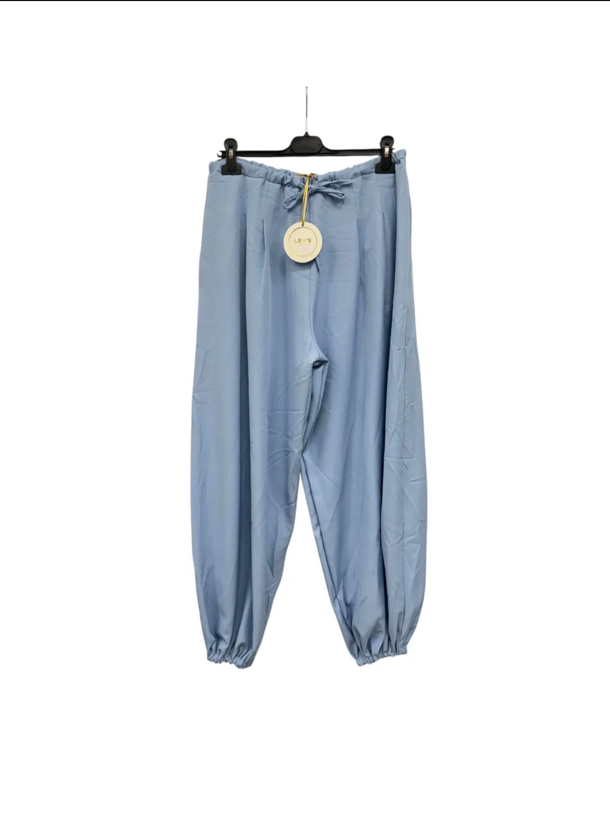 Balloon Fit Hose – moderne Trendhose mit Tunnelzug & Falten in Taupe, Blau & Mint