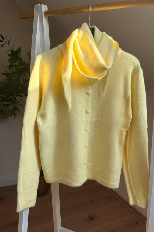 Cardigan mit Dreiecksschal – Damen Strickjacke One Size (S–L)