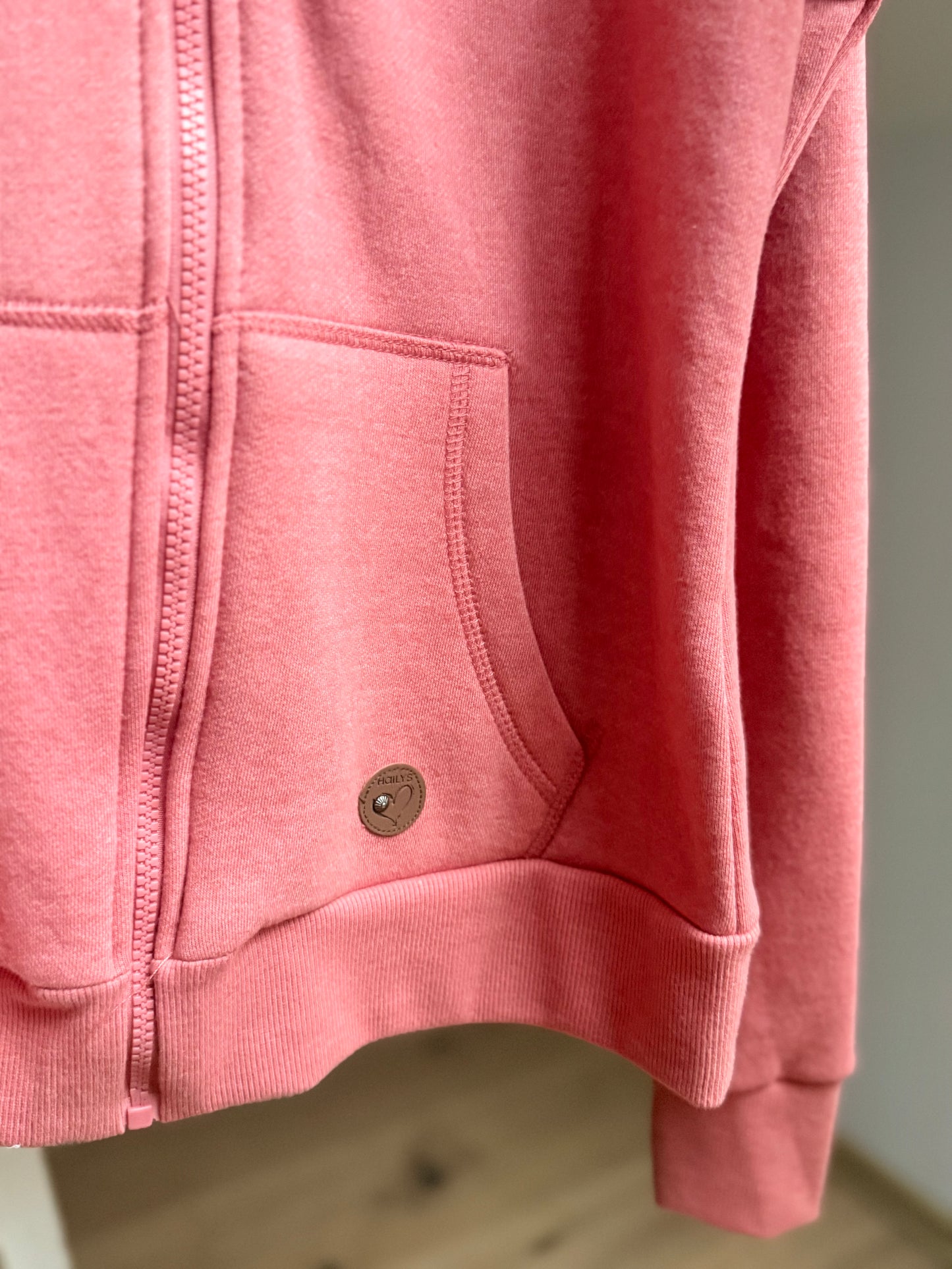 Sweatjacke mit Kapuze & Reißverschluss – Rose Marl | Casual Hoodie Damen