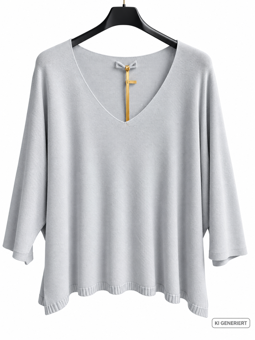 Leichter Oversize Feinstrickpullover mit rundem V-Ausschnitt